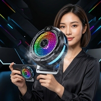 Refroidisseur de téléphone à température contrôlée par IA, écran numérique RGB, radiateur de jeu, ventilateur de refroidissement portable pour téléphone mobile