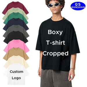 Camiseta Personalizada con Logotipo para Hombre, 230 g/m², Corte Holgado y Extra Grande, Impresión DTG, Color Sólido, Algodón Grueso, Camisetas Cortas para Hombre - Product Image 1