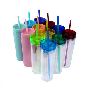 Produk Terlaris Topnovo 2025: Gelas <span class=keywords><strong>Tumbler</strong></span> Plastik Akrilik Matte Warna-warni 16oz, <span class=keywords><strong>Tumbler</strong></span> Ramping Dengan Tutup - Product Image 1