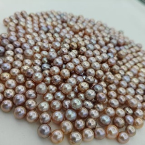 7,5-8,5mm 5A grado redondo Real agua dulce perlas naturales de agua dulce rosa púrpura naranja perlas sueltas perla Zhuji sin perforar - Product Image 2