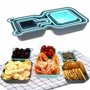 10 Packs Cheap Decorative Color Pp Plastic Salad Dry Fruit And Vegetable Tableware Food Serving Basket Tray Dish Bowl Platter