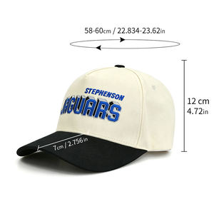 Casquette de baseball unisexe à 5 panneaux, bicolore, personnalisable, en coton de haute qualité, avec logo brodé exquis et visière incurvée - Product Image 5