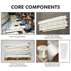 Coton filtrant PVDF à haute résistance chimique, <span class=keywords><strong>fibre</strong></span> de matériau brut et tissu filtrant sans couture pour système de séparation solide-liquide - Product Image 5