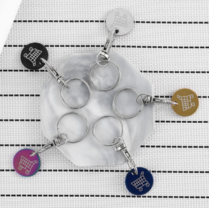 Porte-clés jeton de chariot de courses personnalisé avec logo pour supermarché - Product Image 3