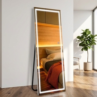 Miroir pleine longueur pour la maison ; Miroir de maquillage rectangulaire 3D pour mariage, design Art Déco, cadre métallique pliable