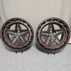 Jantes forgées sur mesure Viaol 20x9.5 20x11 5x115 Noir brillant 5 branches avec accent rouge compatibles <span class=keywords><strong>Dodge</strong></span> <span class=keywords><strong>Challenger</strong></span> Charger - Product Image 3