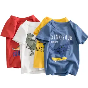 Trendy Boy T-shirts Children Kids Short Sleeve Cotton Summer Clothing T shirts Dinosaur T-shirt