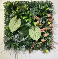 Plantes murales artificielles résistantes aux UV 50x50 cm, type arbre, pour intérieur/extérieur, toile de fond décorative en herbe, fausse plante de type floral pour usage extérieur