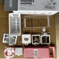 Vente en gros de 14 pièces gadgets de cuisine en acier inoxydable ensemble d'accessoires hachoir à fruits et légumes presse-ail oignon râpe à fromage en plastique