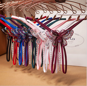Sexy Vrouwen String Vlinder Vorm <span class=keywords><strong>Open</strong></span> Kruis G-String Parel Slipje - Product Image 1