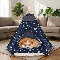 Tente pour animaux de compagnie amovible, solide, rectangulaire, à motif de dessin animé, maison pour chat, semi-fermée, lavable, pliable