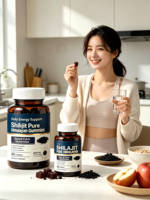Vente en gros OEM Marque privée Halal Extrait de résine de Shilajit pur de l'Himalaya Gommes de Shilajit pour adultes Sans gluten Soutien immunitaire