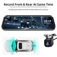 Vente en gros 9.66 pouces 1080p caméra vidéo de voiture miroir caméra de tableau de bord rétroviseur voiture DVR Dashcam voiture boîte noire