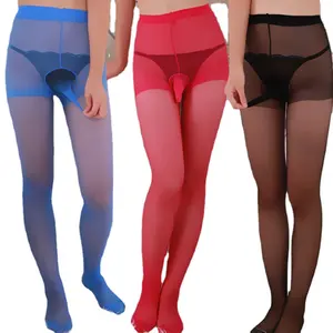 color big cock men underwear suppliers men's silk stockings thin transparent pantyhose foot fetishism