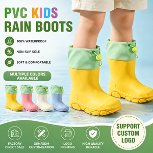 Botas de Chuva para Meninas em PVC, Solado Macio e Antiderrapante, Calçados Leves Premium para Crianças, Ideais para Caminhar em Poças ao Ar Livre - Product Image 1