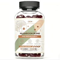 Gomitas Veganas con Extracto de Hongos, Mezcla Botánica de Cordyceps, Reishi y Melena de León, para el Cuidado Diario de la Salud, OEM