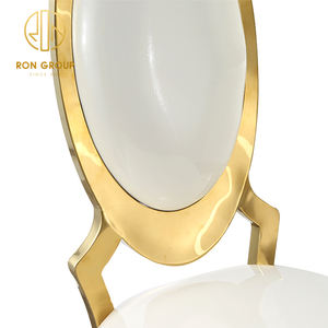 SILLA DE BODA DE ACERO INOXIDABLE dorada <span class=keywords><strong>para</strong></span> restaurante, asiento trasero redondo de lujo <span class=keywords><strong>para</strong></span> fiestas, eventos y Hotel, venta al por mayor - Product Image 5