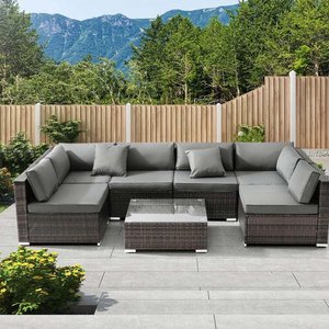 Pratico vario Patio Rattan divano giardino Set di lusso all'aperto effetto Rattan viola mobili della fabbrica terrazza mobili da esterno - Product Image 6
