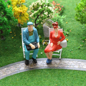 P2507x Modello Stazione Ferroviaria di G scala 1:22.5-1:25 Modello di Figura Tutti Seduti Dipinte Passeggeri Persone - Product Image 5