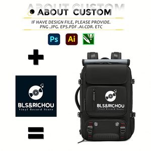 Sac à dos de randonnée unisexe avec logo personnalisé, plusieurs compartiments, séparation humide/sec, imperméable, pour ordinateur portable, avec port USB - Product Image 2