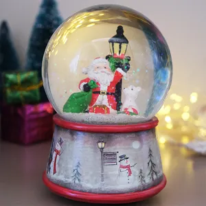 Globo de resina para neve, ornamento de decoração natalina para mesa