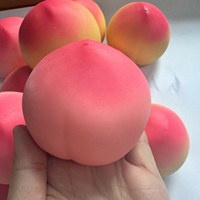 Produit phare : Balle anti-stress souple et modelable, faite main, en forme de pêche, avec effet couineur, jouet sensoriel, vente en gros
