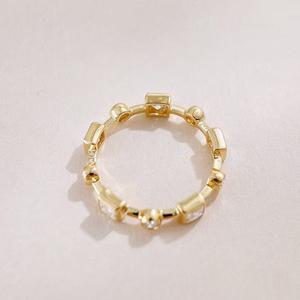 Anillo de Moda Minimalista de Oro Amarillo de 18K con Diamante Creado en Laboratorio para Mujer, Joyería China, Anillo Grueso - Product Image 3