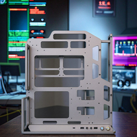 Socooler Elegante Gaming PC Case 2017 Ingeniero de software Nuevo diseño ATX Aerometal Soporte Rack Panel lateral Ventana Aire Agua