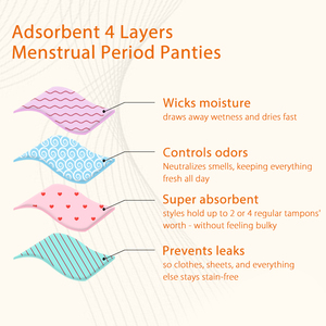 Culottes post-partum de haute qualité pour femmes, culottes de règles anti-fuites, sous-vêtements de protection pour les règles, femmes adultes - Product Image 4
