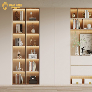 Librero de Madera Moderno y Minimalista, Personalizado, <span class=keywords><strong>con</strong></span> Iluminación <span class=keywords><strong>LED</strong></span> Integrada, de Gran Capacidad, para Villa de Lujo - Product Image 3