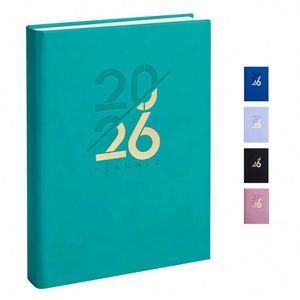 2026 Custom A5 With Logo Daily Planner <b>Journal</b> Agenda Notebook Featuring Leather Cover - Product Image 1
