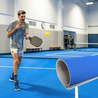 Système de revêtement de sol pour terrain de pickleball en PVC acrylique de 3 mm - Tapis de sport enroulable intérieur/extérieur, installation facile et surface en vinyle durable