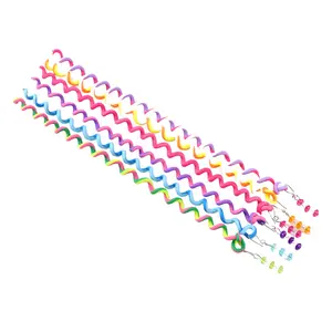 new style 6pcs girls colorful spiral braid set circle curl hair tool kids hair accessories