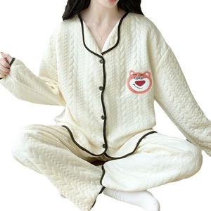 Nuovo pigiama di alta qualità all'ingrosso in cotone d'aria da donna comodo <span class=keywords><strong>abbigliamento</strong></span> esterno da indossare di grandi dimensioni - Product Image 5