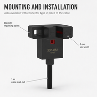 Sensor Fotoelektrik Tipe Slot SOP-U82 5mm Saklar Optik Beralur NPN PNP DC5-24V 3kHz IP50 untuk Mesin Pelabelan Grosir
