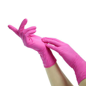 परीक्षा पाउडर के लिए गुलाबी डिस्पोजेबल नाइट्रिल दस्ताने उच्च गुणवत्ता वाले दंत क्लिनिक - Product Image 1