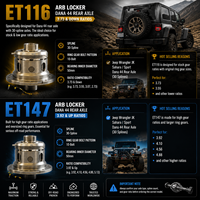 Diferencial de Bloqueo Electrónico Todoterreno 4X4 Dana 44 Eje Trasero 30 Estrías ET116 3.73 Descenso ET147 3.92 Ascenso para Jeep JK Wrangler