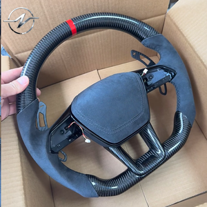 Volante Personalizado de Fibra de Carbono y Cuero para <span class=keywords><strong>Audi</strong></span> R8 Q5 Q5 2019 Rs6 C7 A5 A5 2013 A3 8y 8v <span class=keywords><strong>A6</strong></span> <span class=keywords><strong>2017</strong></span> Tt 8n 2016 2015 S5 - Product Image 4