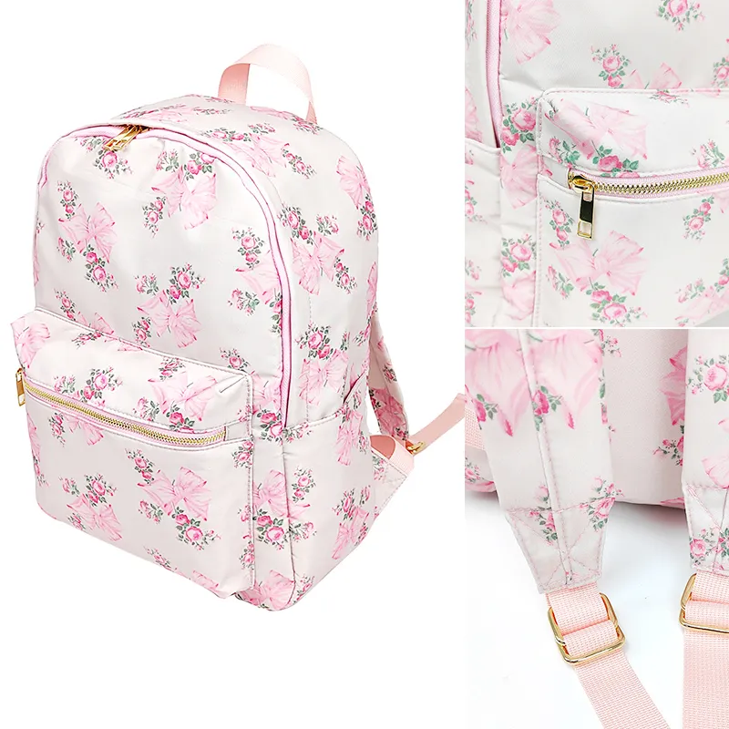 Korean Style Simple Backpack Nylon Bag Fresh School Clear Backpack Multi-function Practical Kid Waterproof Backpack For Children