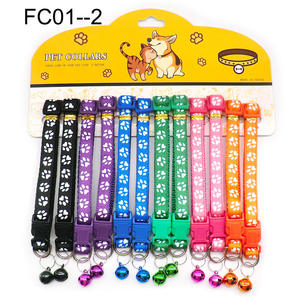 Paquete de <span class=keywords><strong>12</strong></span> Collares para Gato con Estampado Colorido y Cascabel, Colección al por Mayor de Collares para Mascotas - Product Image 1