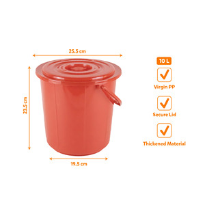 Contenedor de Almacenamiento Impermeable de PP de 10L con Tapa, Ligero, Duradero, Ecológico, Cubo Reforzado para Almacenamiento de Alimentos en el Hogar y la Cocina - Product Image 3
