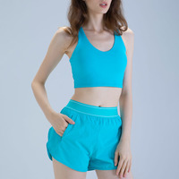Ensemble de shorts de sport et de yoga pour femmes, taille plus, respirant, anti-transpiration, de haute qualité, deux pièces, élastique, tendance