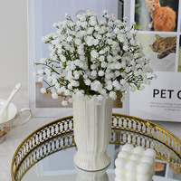 Gypsophile artificielle réaliste pour décoration de mariage, bouquet de mariée, tige unique, gypsophile en caoutchouc PU doux au toucher, fleur artificielle