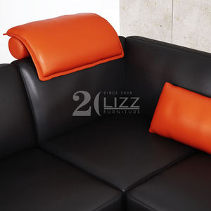 Duitsland Sofa De Salon Moderne Woonkamer Lounge Suites Zwart Lederen Grote Sectionele Sofa - Product Image 5