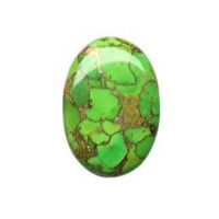 Pierre précieuse cabochon ovale en turquoise cuivre verte de qualité AAA 12x16 mm avec jeu de couleurs pour la fabrication de bijoux au prix de gros