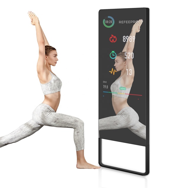 Smart Workout Mirror Home Gym Yoga Touch Screen LCD Display Android 7.1-10.0 Full HD 1080p 4G/3G WiFi Interactive Fitness