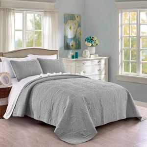 Bán Buôn Trung Quốc 100% Polyester Bộ Đồ Giường Quilt 3PC Đặt Vua Kích Thước Nữ Hoàng Trải Giường Bìa Sợi Nhỏ Mỏng Khăn Trải Giường Giường Nhà Khách Sạn - Product Image 1