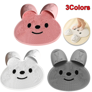 Tapis de douche en silicone pour le nettoyage des pieds avec ventouses, antidérapant, masseur pour les orteils, grattoir pour le dos, design lapin, mural - Product Image 1