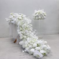 Guirlande de fleurs artificielles Phalaenopsis bleu ciel, faites à la main, pour la décoration de fond de mariage