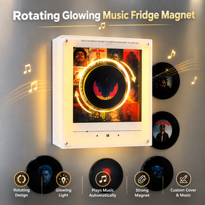 Imán Giratorio Personalizado para Refrigerador con Disco de Vinilo NFC, Adhesivo Acrílico LED para Refrigerador con Música, Foto Personalizada y Canción Coleccionable para Fans - Product Image 5